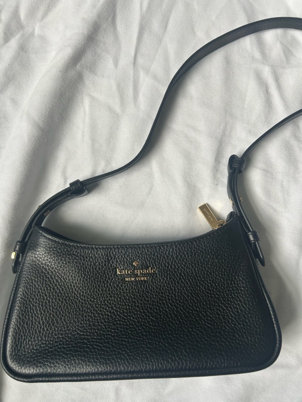 NWOT - Kate Spade Black Pebbled Leather Shoulder Bag - Picture 2 of 7